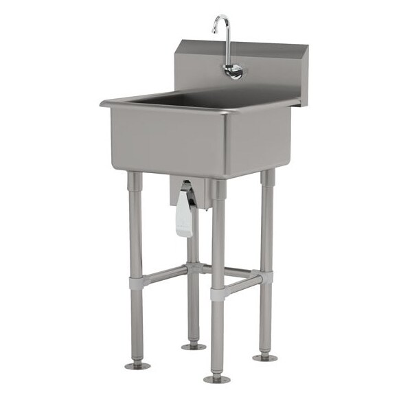 10 Deep NSF 16 Ga. 304 SS Floor Mt Sink - Knee Operated Faucet